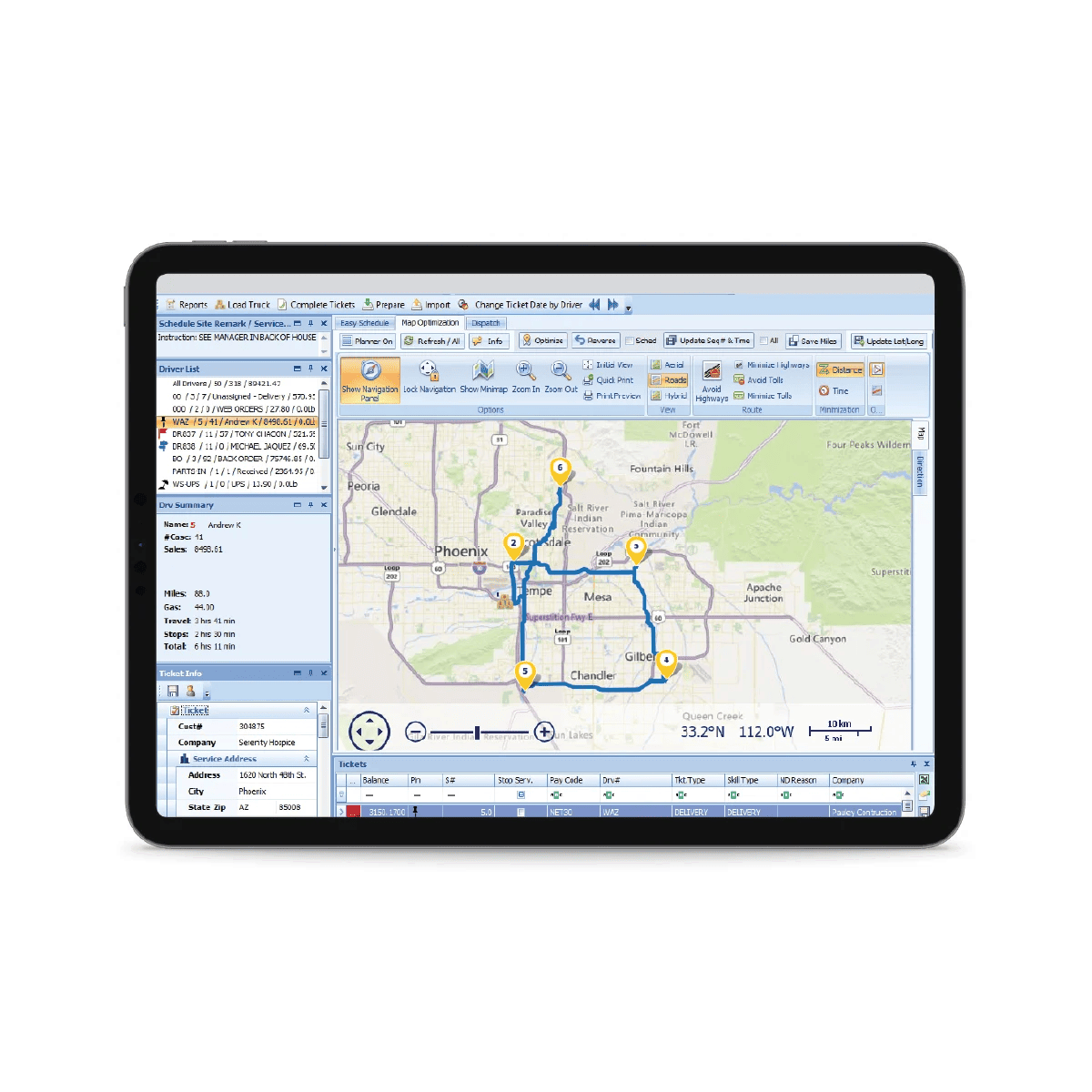 Tablet-route-management